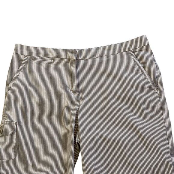 Women's Izod Stretch Tan Striped Cargo Golf Shorts Size 8 - Picture 3 of 11